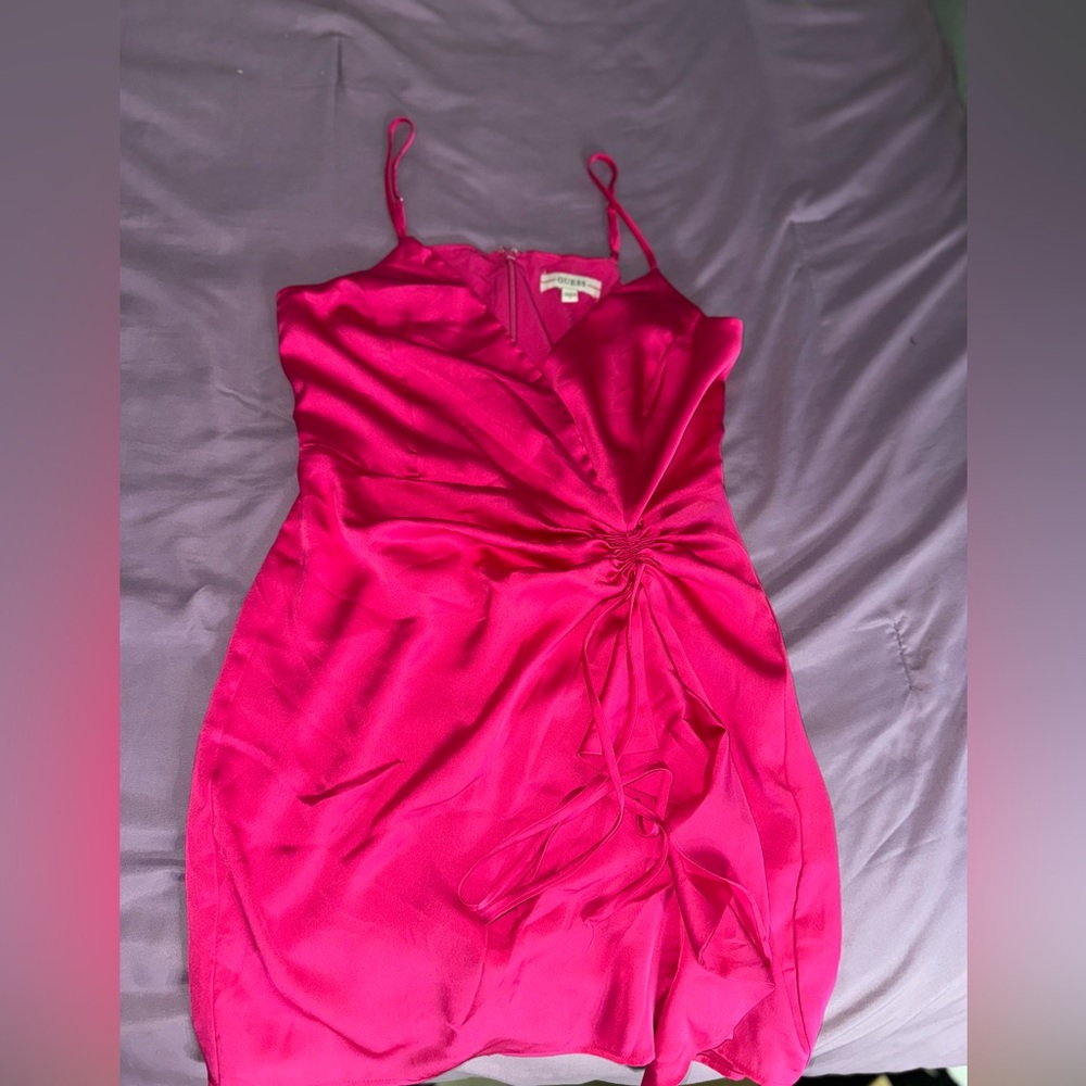 GUESS hot pink silky dress